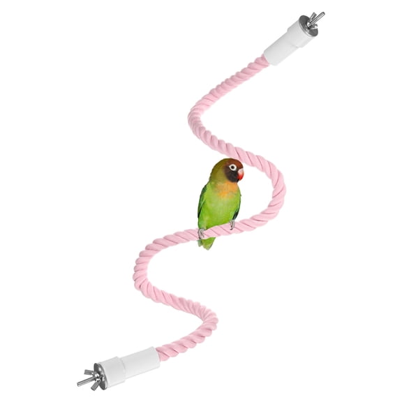 Uxcell 1-Pack Rope Perches for Bird Cages, 31.5 in Length Comfort Grip Flexible Rope Perch Beak & Paw Grinding Bird Platform Sand [Pink]