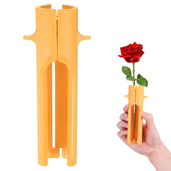 Uxcell 1-Pack Rose Thorn Stripper Tool, Plastic Metal Rose Stem Leaf Thorn Stripper for Bouquets Pruning Branches [Yellow]