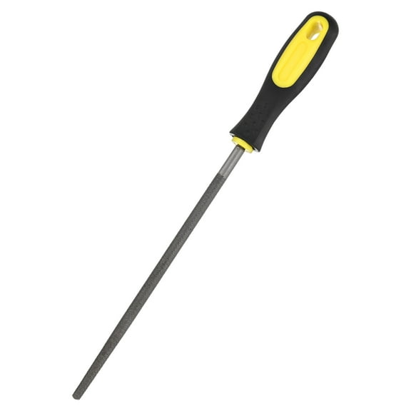 Uxcell 1-Pack Round Metal File 8 Inch, High Carbon Steel File Hand W Handle