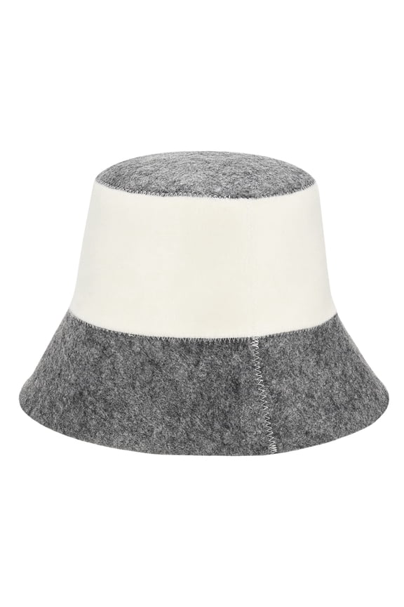 1-Pack Sauna Hat for Women and Men, Felt Sauna Cap Vaporarium Soft Durable Comfortable Breathable [Gray Top, White Bottom]
