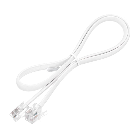 Uxcell 1 Pack Telephone Cord, 16.4ft Phone Cable RJ12 6P6C Male to Male Straight Wired Handset Cord for Home, Office, White
