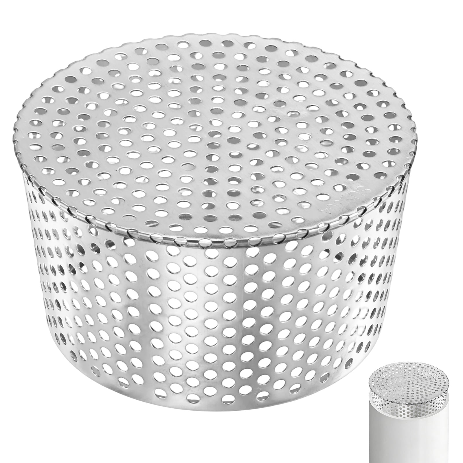 Uxcell 1-Pack Termination Mesh Screen Vent Covers, 6.3–5.55 Inch ID Stainless Steel Conical Exhaust Pipe Cover Strainer for Preventing Leaves/Birds from Entering