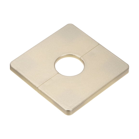Uxcell 1-Pack Wall Split Flange, ABS Square Self-Adhesive Cover for 27mm/1.06in Dia Pipe [Gold,7mm/0.28in H]