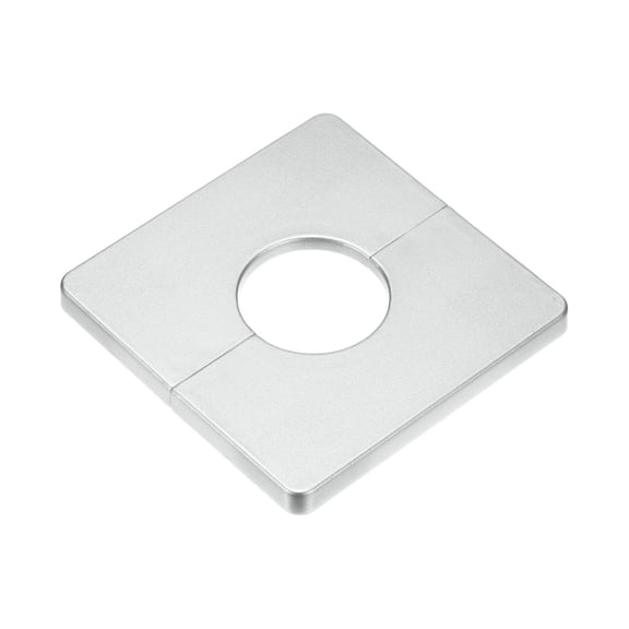 Uxcell 1-Pack Wall Split Flange, ABS Square Self-Adhesive Cover for 33mm/1.3in Dia Pipe [Silver,7mm/0.28in H]