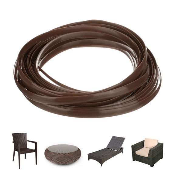 Uxcell 1-Pack Wicker Repair Kit, 8mm x 33ft/10m Plastic Flat Rattan Replacement Supplies for Patio Furniture Repair [Brown]