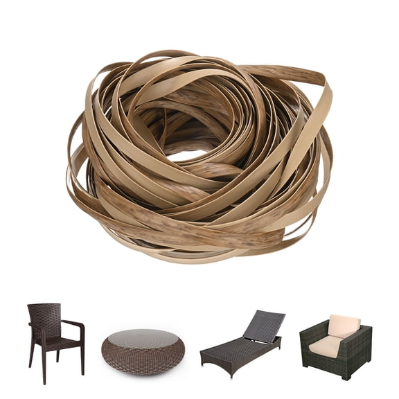 Uxcell 1-Pack Wicker Repair Kit, 8mm x 66ft/20m Plastic Flat Rattan Replacement Supplies for Patio Furniture Repair [Khaki]