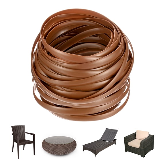 Uxcell 1-Pack Wicker Repair Kit, 8mm x 66ft/20m Plastic Flat Rattan Replacement Supplies for Patio Furniture Repair [Light Brown]