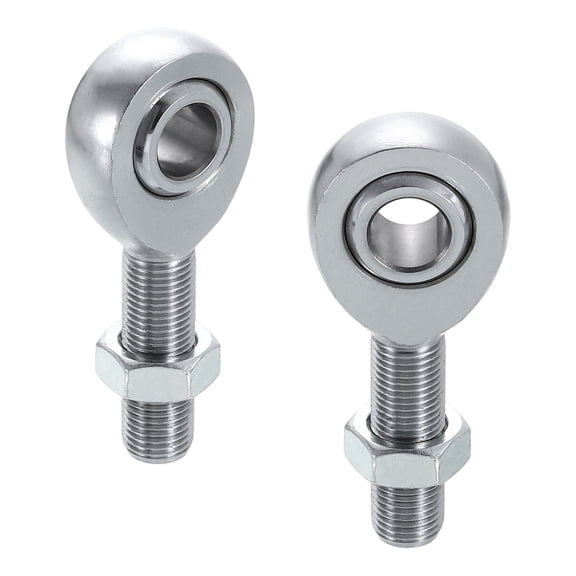 Uxcell (1 Pair) 1/2" Rod End Kit, Chrome Plated Steel Rod End Joint, Right & Left Hand Thread with Jam Nuts for Traction Bars, Steering and Links Joints