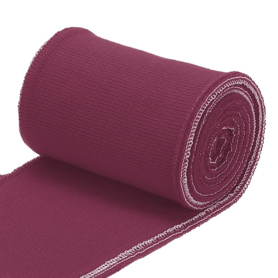 Uxcell 1 Pair Elastic Cuffs Ribbed Trims, 31.5" x 2.8" Cotton Knit Rib Stretch Cuff Sleeve for DIY Sewing, Red Purple