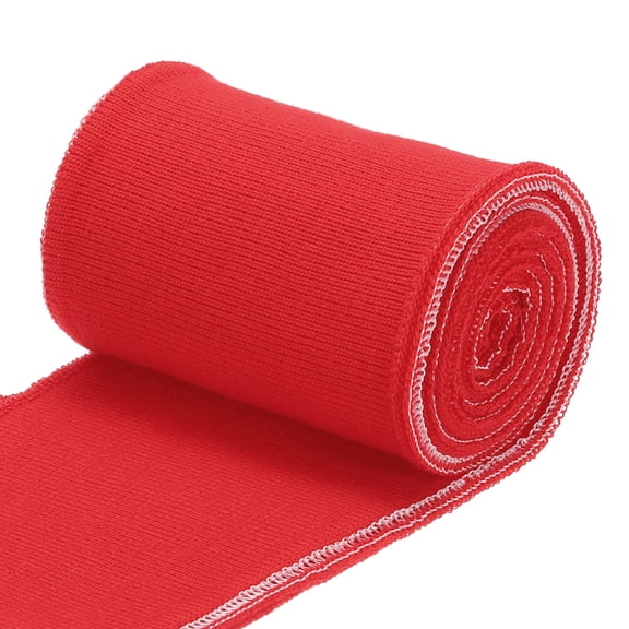 Uxcell 1 Pair Elastic Cuffs Ribbed Trims, 31.5" x 2.8" Cotton Knit Rib Stretch Cuff Sleeve for DIY Sewing, Red