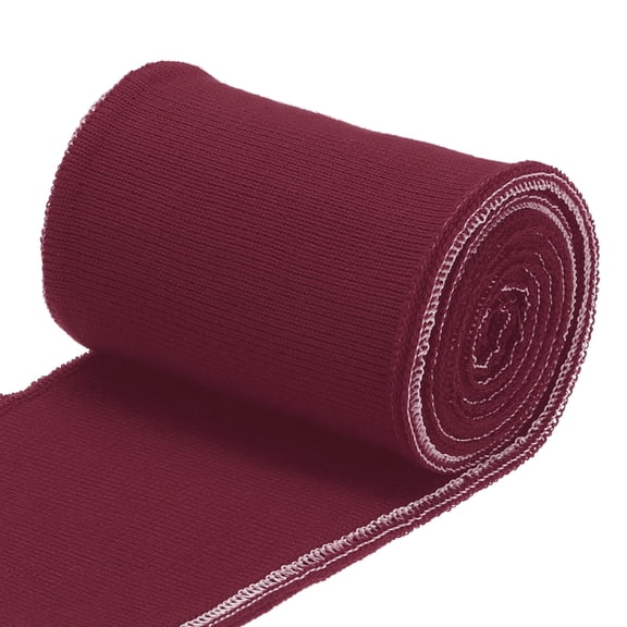 Uxcell 1 Pair Elastic Cuffs Ribbed Trims, 31.5" x 2.8" Cotton Knit Rib Stretch Cuff Sleeve for DIY Sewing, Wine red