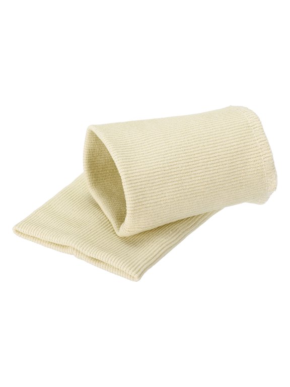 1 Pair Finished Knitted Ribbing Cuff, 3.7"x3.5" Cotton Tubular Sleeve Cuffs Replacement, Stretch Rib Knit Fabric for Hoodie Jackets Pants Sweater DIY Sewing Repair, Apricot