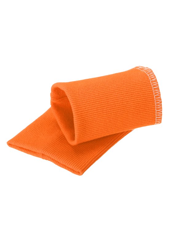 1 Pair Finished Knitted Ribbing Cuff, 3.7"x3.5" Cotton Tubular Sleeve Cuffs Replacement, Stretch Rib Knit Fabric for Hoodie Jackets Pants Sweater DIY Sewing Repair, Orange