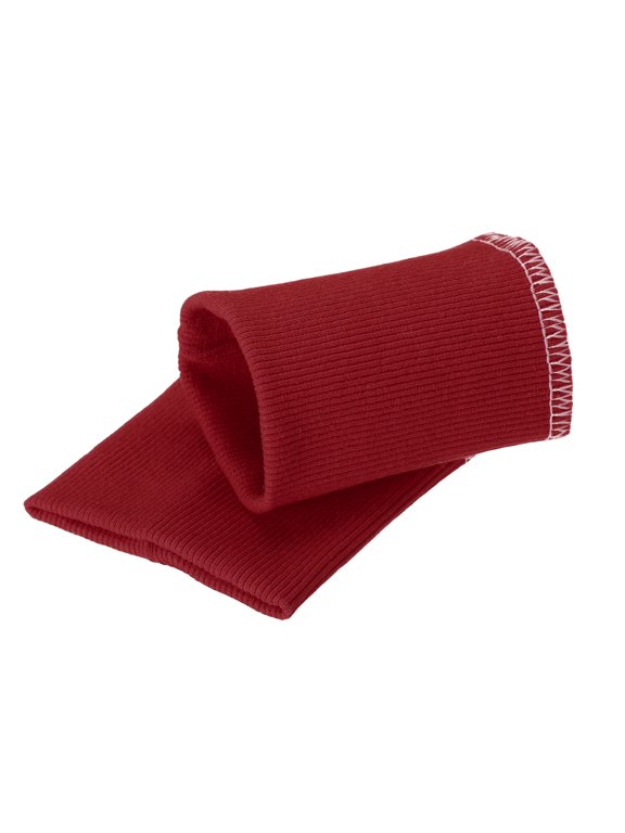 1 Pair Finished Knitted Ribbing Cuff, 3.7"x3.5" Cotton Tubular Sleeve Cuffs Replacement, Stretch Rib Knit Fabric for Hoodie Jackets Pants Sweater DIY Sewing Repair, Wine Red