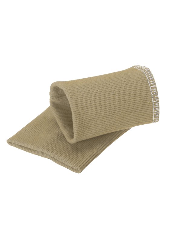 1 Pair Finished Knitted Ribbing Cuff, 3.7"x3.5" Cotton Tubular Sleeve Cuffs Replacement, Stretch Rib Knit Fabric for Hoodie Jackets Pants Sweater DIY Sewing Repair, Light Brown