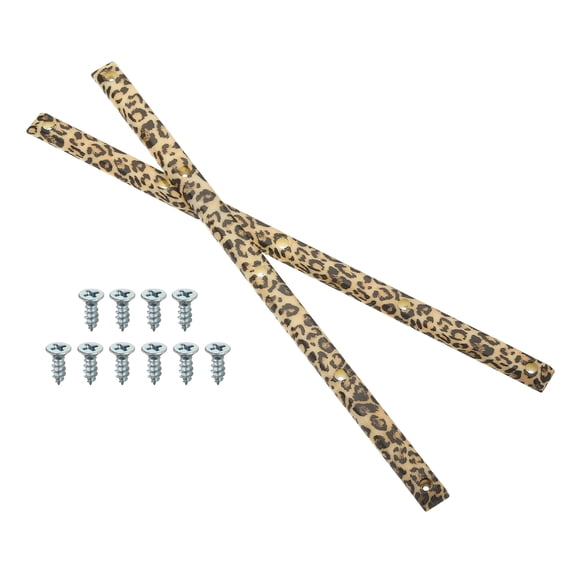 Uxcell 1 Pair Rib Bones Rails Stable Skateboard Rails for Deck Leopard Print
