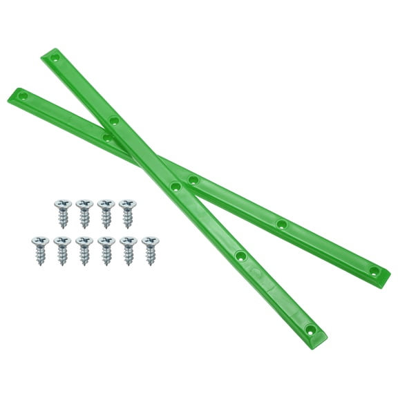 Uxcell 1 Pair Rib Bones Rails Stable and Flexible Skateboard Rails for Deck Green