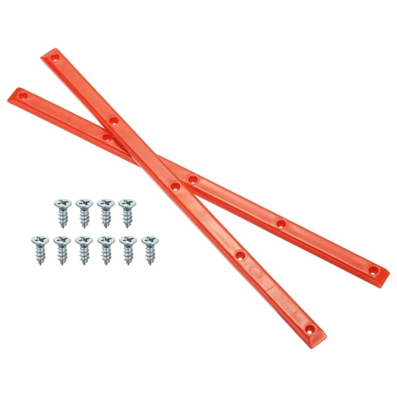 Uxcell 1 Pair Rib Bones Rails Stable and Flexible Skateboard Rails for Deck Orange