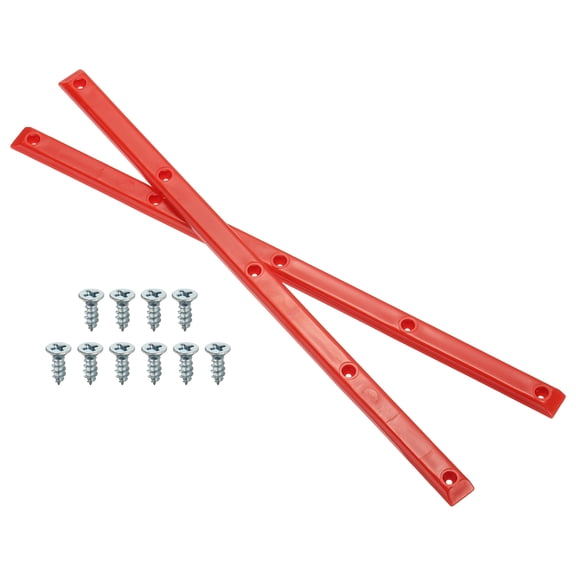 Uxcell 1 Pair Rib Bones Rails Stable and Flexible Skateboard Rails for Deck Red