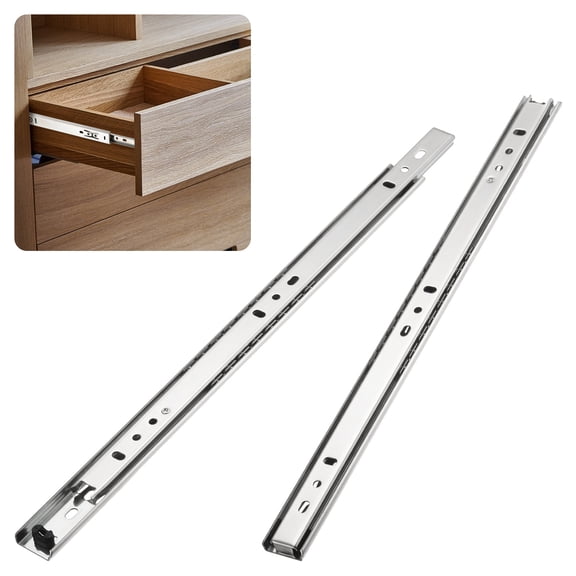 Uxcell 1-Pair Soft Close Drawer Slides, 13.8" Full Extension Ball Bearing Drawer Slides 2 Fold 55lb [Silver]