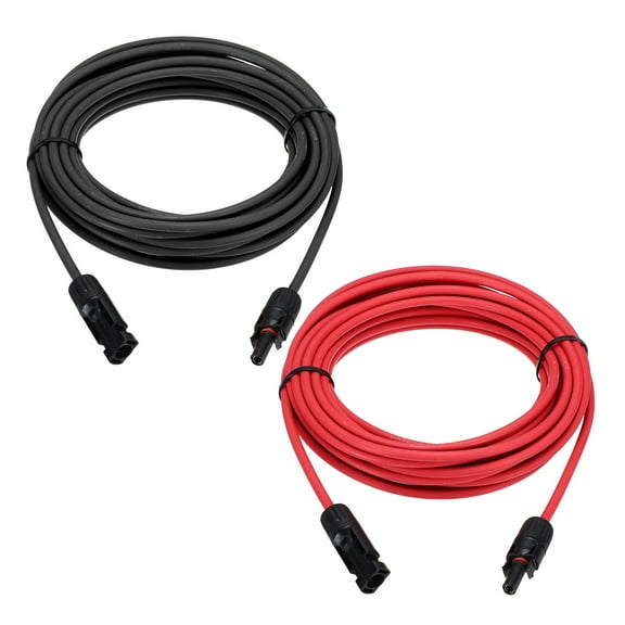 Uxcell 1 Pair Solar Panel Extension Cable, 12AWG 1000V Male to Female Waterproof Solar Extension Wire, Solar Panel Cable for RVs, Solar Panels, Photovoltaic Systems, Black&Red 33ft
