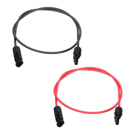 Uxcell 1 Pair Solar Panel Extension Cable, 14AWG 1000V Male to Female Waterproof Solar Extension Wire, Solar Panel Cable for RVs, Solar Panels, Photovoltaic Systems, Black&Red 3.3ft
