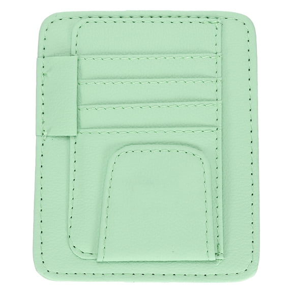 Uxcell 1 Pcs Car Sun Visor Organizer, 6.1 x 4.9 Inch PU Leather Vehicle Storage Pouch Holder for Sunglasses Card Pen Driver License Car Accessories, Blue