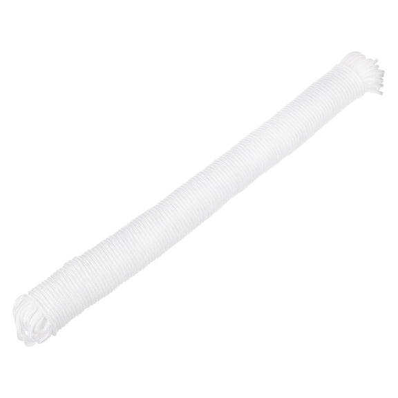 Uxcell 1 Pcs White Nylon Rope 1/4"x328ft Solid Braided Cord Polypropylene Rope