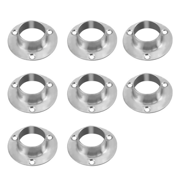 Uxcell 1" Pipe Dia 304 Stainless Steel Wardrobe Rail Support Bracket, 8 Pack