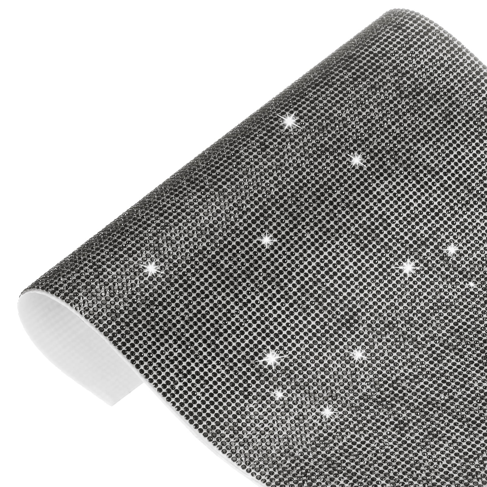 Uxcell 1-Roll Crystal Rhinestone Ribbon,15.75 Inch x 9.45 Inch for DIY Necklace/Crafts[Black]