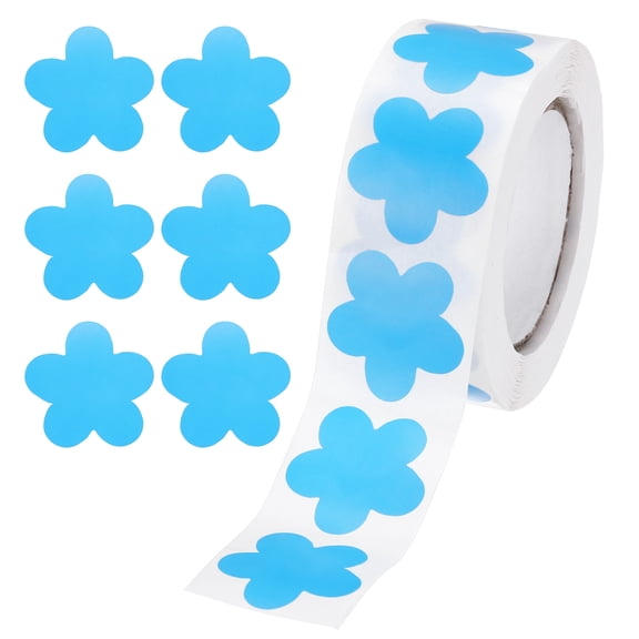 Uxcell 1 Roll Bright Blue Daisy Stickers 1 inch Cute Flower Shaped Sticker Labels