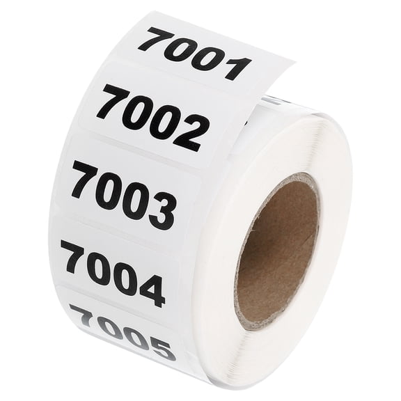Uxcell 1 Roll Inventory Number Sticker, 7001-8000 Consecutive Numbered Labels Self Adhesive Labels Tag(1.6x0.8 Inch)