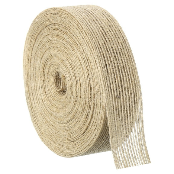 Uxcell 1 Roll Natural Burlap Fabric Ribbon 1 Inch Burlap Wired Ribbon Rustic Ribbon