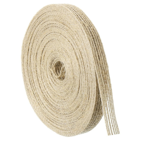 Uxcell 1 Roll Natural Burlap Fabric Ribbon 3/8 Inch Burlap Wired Ribbon Rustic Ribbon