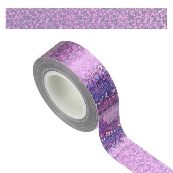 Uxcell 1 Roll Prism Tape, 15mm Self-Adhesive Holographic Reflective Decorative Tape for Crafts DIY Gift Packaging Art Scrapbook Wrapping Wall Decor, Light Purple
