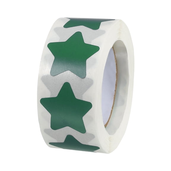 Uxcell 1 Roll Star Stickers 1 Inch DIY Adhesive Label 500 Count/Roll Dark Green