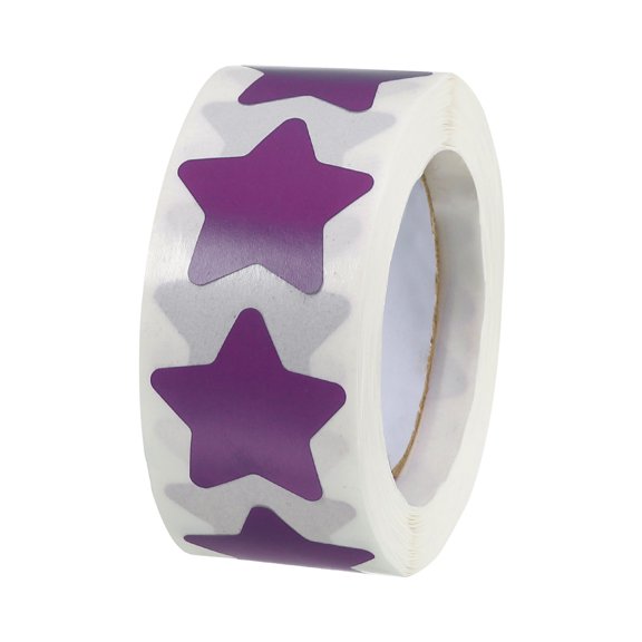 Uxcell 1 Roll Star Stickers 1 Inch DIY Adhesive Label 500 Count/Roll Dark Purple