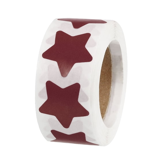 Uxcell 1 Roll Star Stickers 1 Inch DIY Adhesive Label 500 Count/Roll Deep Red