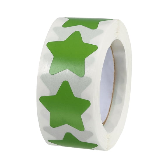 Uxcell 1 Roll Star Stickers 1 Inch DIY Adhesive Label 500 Count/Roll Green