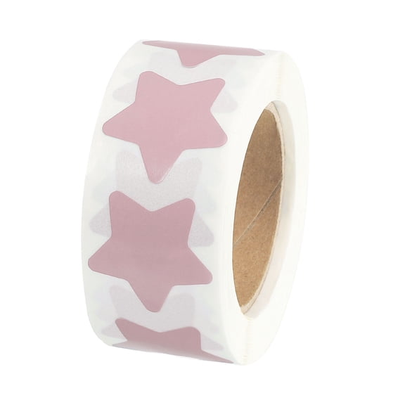 Uxcell 1 Roll Star Stickers 1 Inch DIY Adhesive Label 500 Count/Roll Light Pink