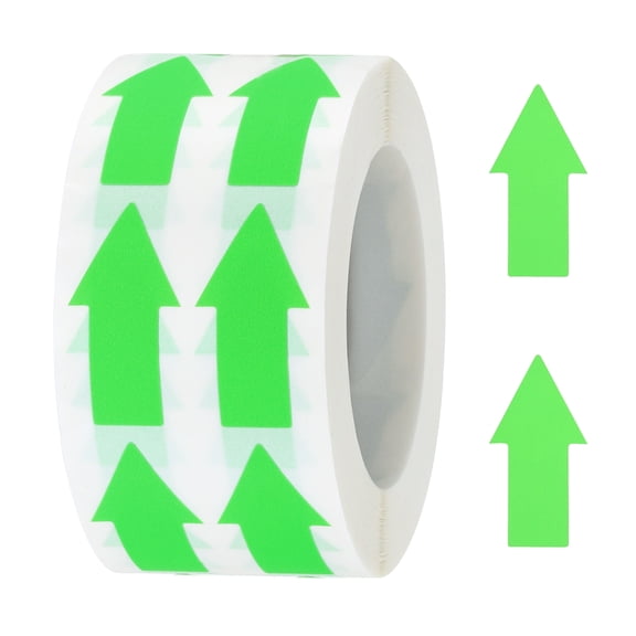 Uxcell 1 Roll Sticker Labels 1000 Count 0.6x1.2" Fluorescent Green Arrow Shape Signs