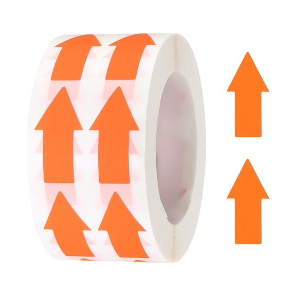 Uxcell 1 Roll Sticker Labels 1000 Count 0.6x1.2" Fluorescent Rose Red Arrow Shape