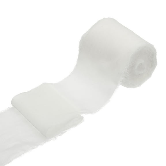 Uxcell 1 Roll Velvet Ribbon, 3 Inch x 3 Yard Handmade Silk Fringe Frayed Ribbon for Wedding Decoration, White