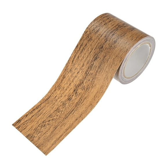 Uxcell 1-Roll Wood Grain Repair Tape, 2.24inch x 15ft Self-Adhesive Wood Floor Tape, Realistic Textured Repair [Dark Brown Oak]