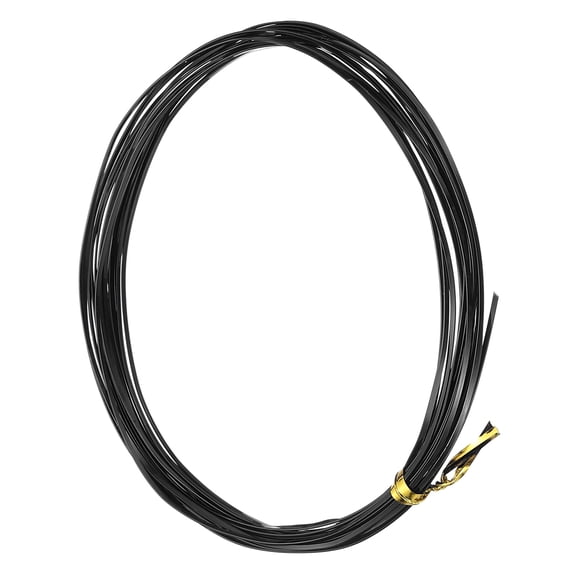 Uxcell 1 Rolls 24 Gauge Flat Aluminum Wire, 16.40 ft Soft Craft Wire for Flower Bonsai Crafts Carving DIY Bezel Sculpting Gem Metal Wrap, Black