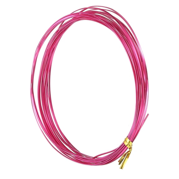 Uxcell 1 Rolls 24 Gauge Flat Aluminum Wire, 16.40 ft Soft Craft Wire for Flower Bonsai Crafts Carving DIY Bezel Sculpting Gem Metal Wrap, Rose Red