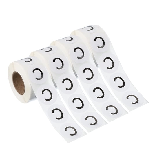 Uxcell 1" Round Letter C Stickers, Self-Adhesive Alphabet Stickers for Organization Storage Inventory 4 Rolls