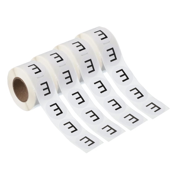 Uxcell 1" Round Letter E Stickers, Self-Adhesive Alphabet Stickers for Organization Storage Inventory 4 Rolls