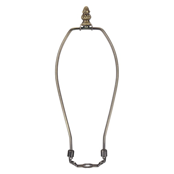 Uxcell 1 Set 10" Lamp Shade Harp Holder, Heavy Duty Detachable Lampshade Brackets with 1.26" Height Solid Metal Finial Shade Holder for Table and Floor Lamps, Bronze