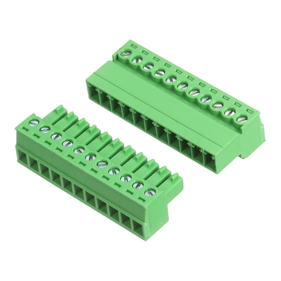 Uxcell 1 Set 11 Pin 3.81mm Pitch PCB Mount Screw Terminal Block Connector, Right Angle Pluggable Phoenix Plug for DIY Electronics Audio Power Modules 26-16AWG Cable